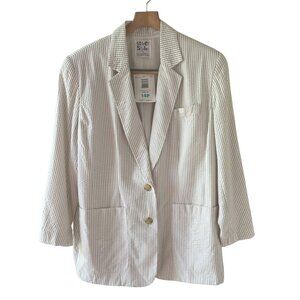 Street Styles By Elisabeth Petites Striped Blazer Size 14P Liz Claiborne Vintage